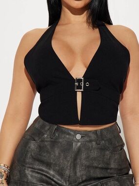 FASHION NOVA take it to the floor alter top – black – SZ small